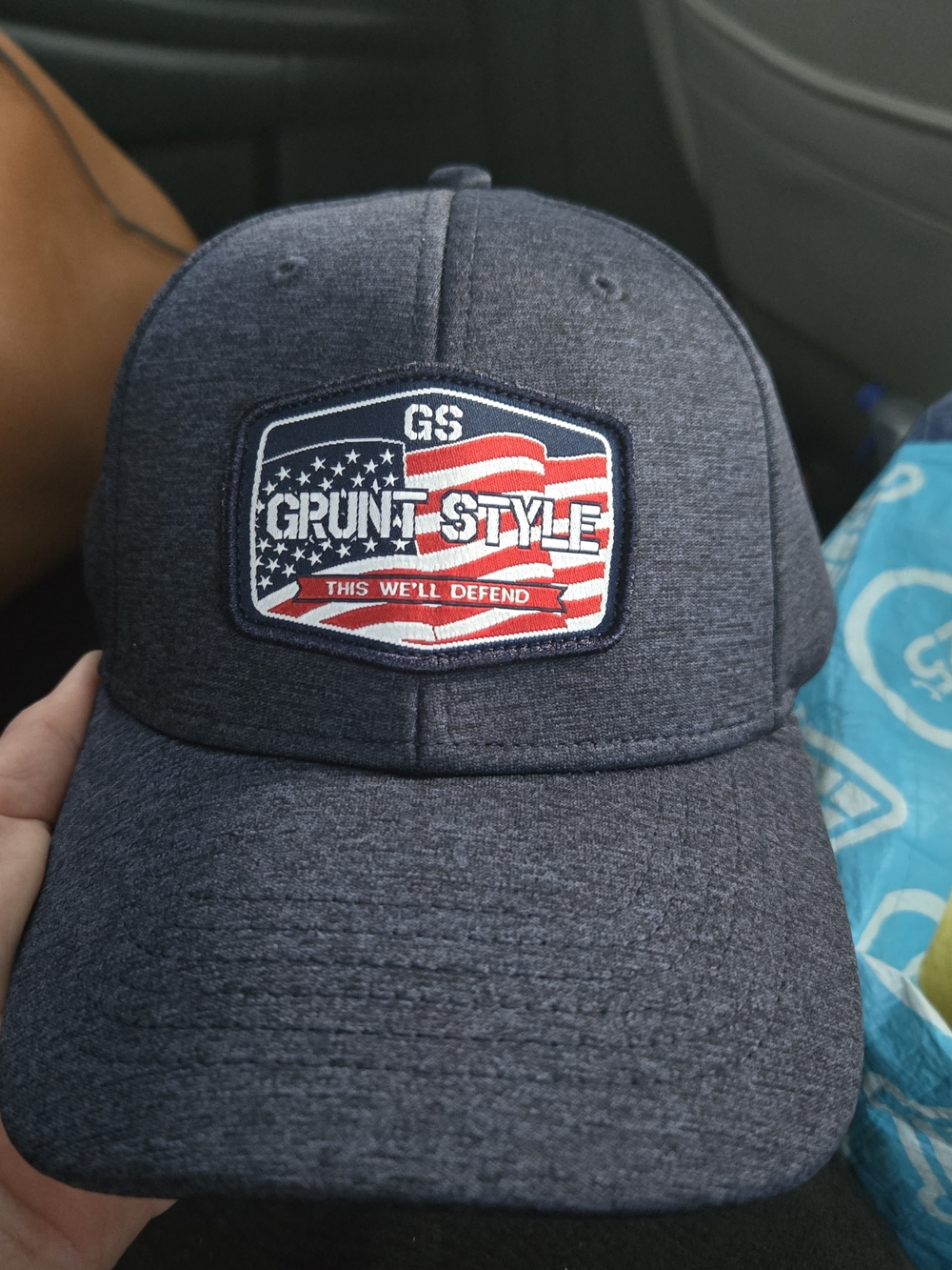 Grunt Style Heather Navy Patch Flag Baseball Hat